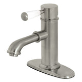 Paris One-Handle 1-Hole Bathroom Faucet with Deck Plate and Brass Pop-Up Drain