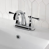 English Vintage Double-Handle 3-Hole Deck Mount 4-Inch Centerset Bathroom Faucet with Brass Pop-Up