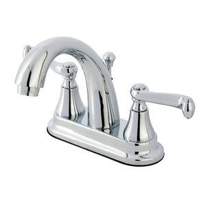 English Vintage Two-Handle 3-Hole Deck Mount 4" Centerset Bathroom Faucet with Brass Pop-Up