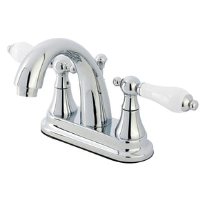 English Vintage Two-Handle 3-Hole Deck Mount 4" Centerset Bathroom Faucet with Brass Pop-Up