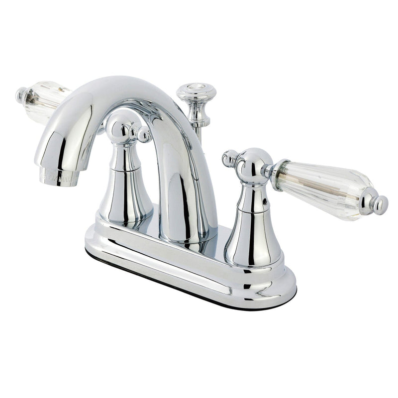 Wilshire Double-Handle 3-Hole Deck Mount 4-Inch Centerset Bathroom Faucet with Brass Pop-Up