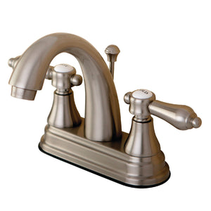 Heirloom Two-Handle 3-Hole Deck Mount 4" Centerset Bathroom Faucet with Brass Pop-Up