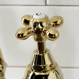 English Country Two-Handle 3-Hole Deck Mount Bridge Kitchen Faucet with Brass Side Sprayer