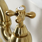 English Country Two-Handle 3-Hole Deck Mount Bridge Kitchen Faucet with Brass Side Sprayer