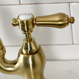 Heirloom Two-Handle 3-Hole Deck Mount Bridge Kitchen Faucet with Brass Side Sprayer