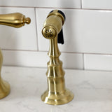 Heirloom Two-Handle 3-Hole Deck Mount Bridge Kitchen Faucet with Brass Side Sprayer