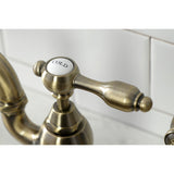 Tudor Two-Handle 3-Hole Deck Mount Bridge Kitchen Faucet with Brass Side Sprayer
