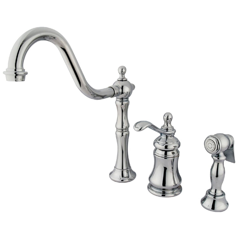 Templeton Single-Handle 3-Hole Widespread Kitchen Faucet with Brass Sprayer