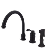 Templeton Single-Handle 3-Hole Widespread Kitchen Faucet with Brass Sprayer