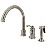 Templeton Single-Handle 3-Hole Widespread Kitchen Faucet with Brass Sprayer
