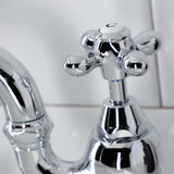 English Country Two-Handle 3-Hole Deck Mount Bridge Bathroom Faucet with Brass Pop-Up