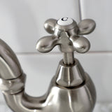 English Country Two-Handle 3-Hole Deck Mount Bridge Bathroom Faucet with Brass Pop-Up