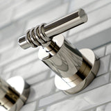 Milano Two-Handle 3-Hole Wall Mount Roman Tub Faucet