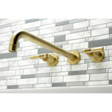 Milano Two-Handle 3-Hole Wall Mount Roman Tub Faucet