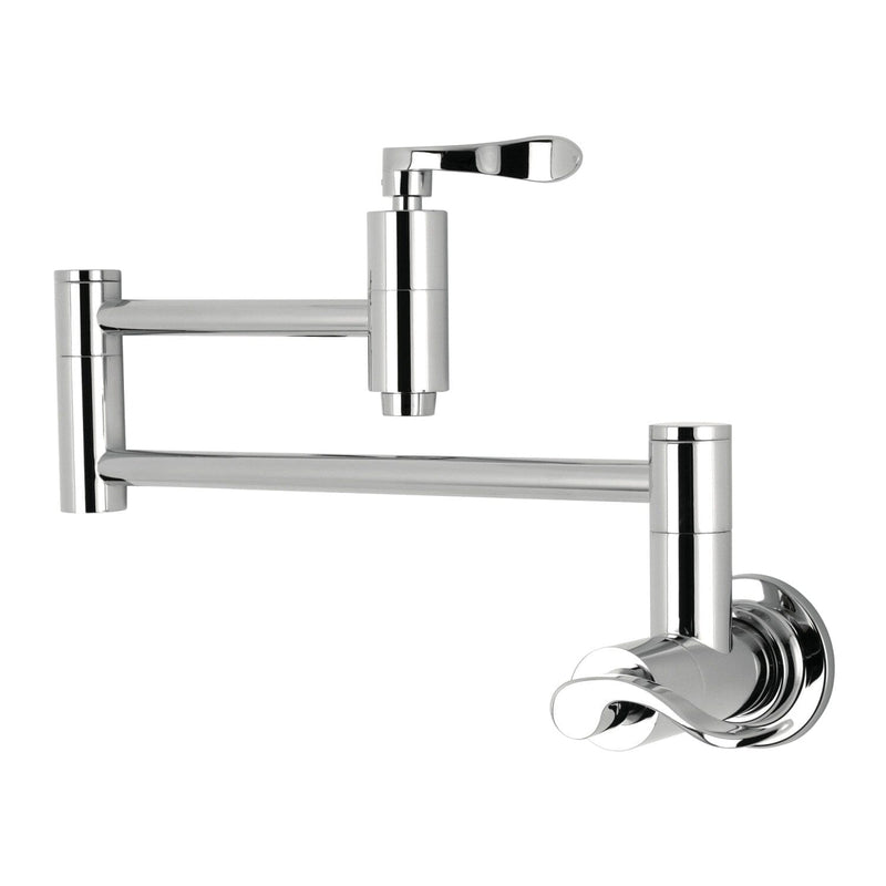NuWave Two-Handle 1-Hole Wall Mount Pot Filler Faucet