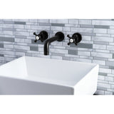 Metropolitan Double-Handle 3-Hole Wall Mount Bathroom Faucet