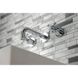 Metropolitan Double-Handle 3-Hole Wall Mount Bathroom Faucet