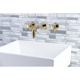 Metropolitan Double-Handle 3-Hole Wall Mount Bathroom Faucet