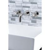 Metropolitan Double-Handle 3-Hole Wall Mount Bathroom Faucet