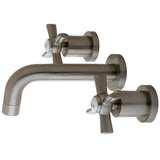 Millennium Double-Handle 3-Hole Wall Mount Bathroom Faucet