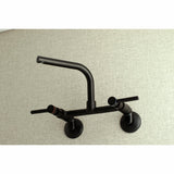 Concord Double-Handle 2-Hole Wall-Mount Bridge Kitchen Faucet