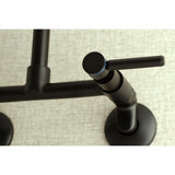 Concord Double-Handle 2-Hole Wall-Mount Bridge Kitchen Faucet
