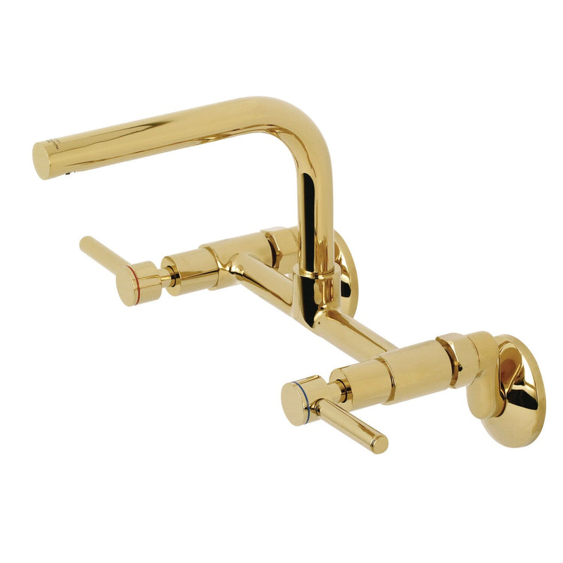 Concord Double-Handle 2-Hole Wall-Mount Bridge Kitchen Faucet