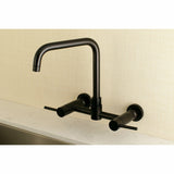 Concord Double-Handle 2-Hole Wall-Mount Bridge Kitchen Faucet