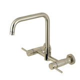 Concord Double-Handle 2-Hole Wall-Mount Bridge Kitchen Faucet