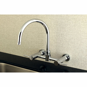 Concord Double-Handle 2-Hole Wall-Mount Bridge Kitchen Faucet