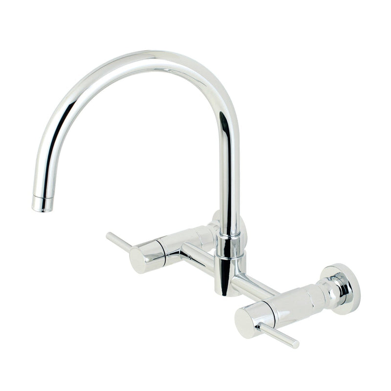 Concord Double-Handle 2-Hole Wall-Mount Bridge Kitchen Faucet
