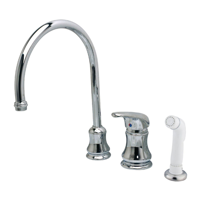 Legacy Single-Handle 3-Hole Widespread Kitchen Faucet with Plastic Sprayer
