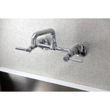 Concord Double-Handle 2-Hole Wall-Mount Bridge Kitchen Faucet