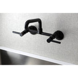 Concord Double-Handle 2-Hole Wall-Mount Bridge Kitchen Faucet