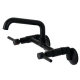 Concord Double-Handle 2-Hole Wall-Mount Bridge Kitchen Faucet