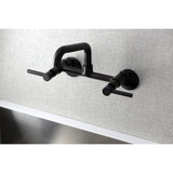 Concord Double-Handle 2-Hole Wall-Mount Bridge Kitchen Faucet