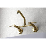 Concord Double-Handle 2-Hole Wall-Mount Bridge Kitchen Faucet