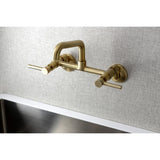 Concord Double-Handle 2-Hole Wall-Mount Bridge Kitchen Faucet