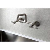 Concord Double-Handle 2-Hole Wall-Mount Bridge Kitchen Faucet