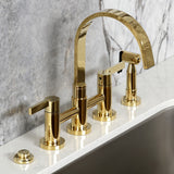 Continental Two-Handle 4-Hole Deck Mount Bridge Kitchen Faucet with Brass Side Sprayer