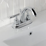 Manhattan Double-Handle 3-Hole Deck Mount 4-Inch Centerset Bathroom Faucet with Brass Pop-Up