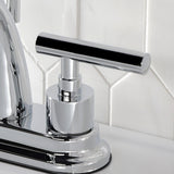 Manhattan Double-Handle 3-Hole Deck Mount 4-Inch Centerset Bathroom Faucet with Brass Pop-Up