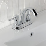Concord Double-Handle 3-Hole Deck Mount 4-Inch Centerset Bathroom Faucet with Brass Pop-Up