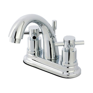 Concord Two-Handle 3-Hole Deck Mount 4" Centerset Bathroom Faucet with Brass Pop-Up