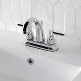 Elinvar Double-Handle 3-Hole Deck Mount 4-Inch Centerset Bathroom Faucet with Brass Pop-Up