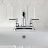 Elinvar Double-Handle 3-Hole Deck Mount 4-Inch Centerset Bathroom Faucet with Brass Pop-Up