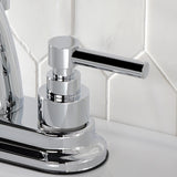 Elinvar Double-Handle 3-Hole Deck Mount 4-Inch Centerset Bathroom Faucet with Brass Pop-Up