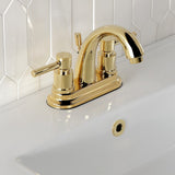 Concord Double-Handle 3-Hole Deck Mount 4-Inch Centerset Bathroom Faucet with Brass Pop-Up