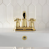 Concord Double-Handle 3-Hole Deck Mount 4-Inch Centerset Bathroom Faucet with Brass Pop-Up