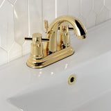 Concord Double-Handle 3-Hole Deck Mount 4-Inch Centerset Bathroom Faucet with Brass Pop-Up